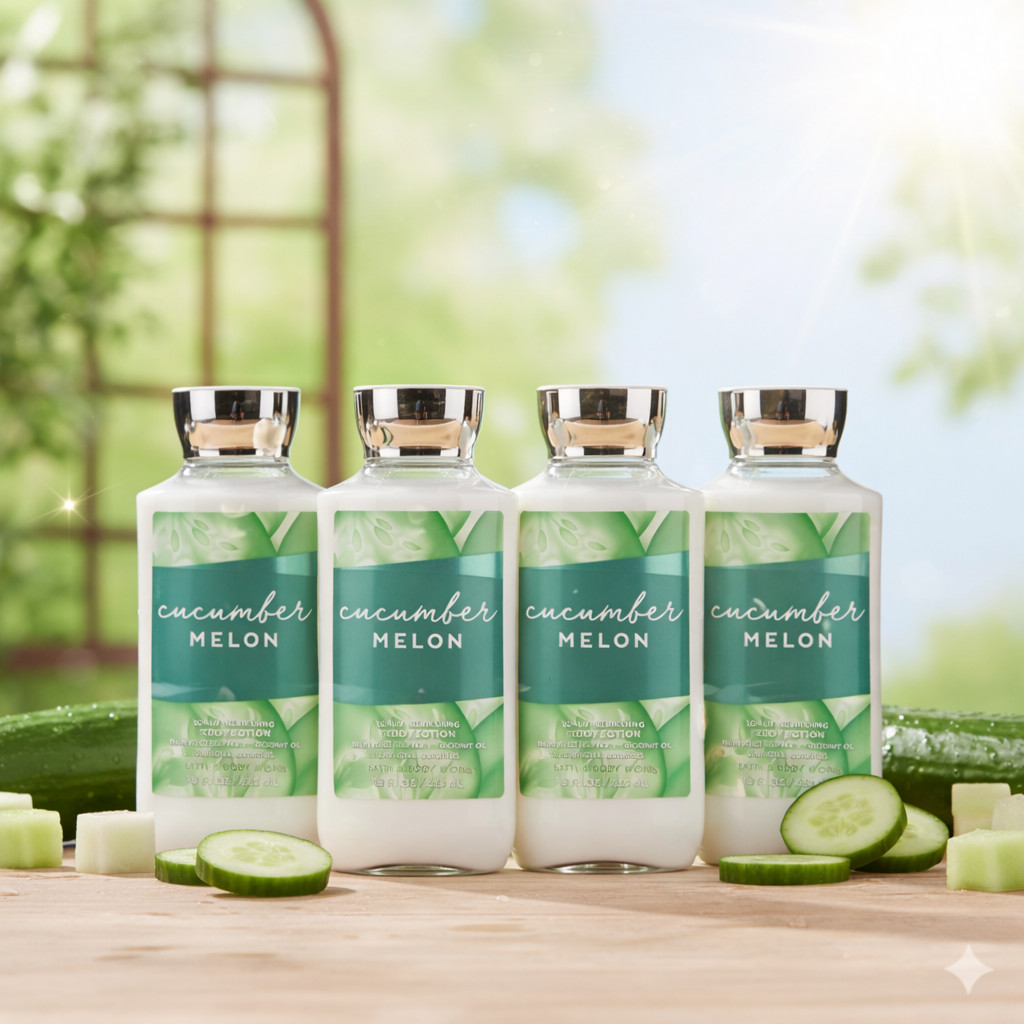 Bath & Body Works - Cucumber Melon Body Lotion 8 oz [4 Pack]