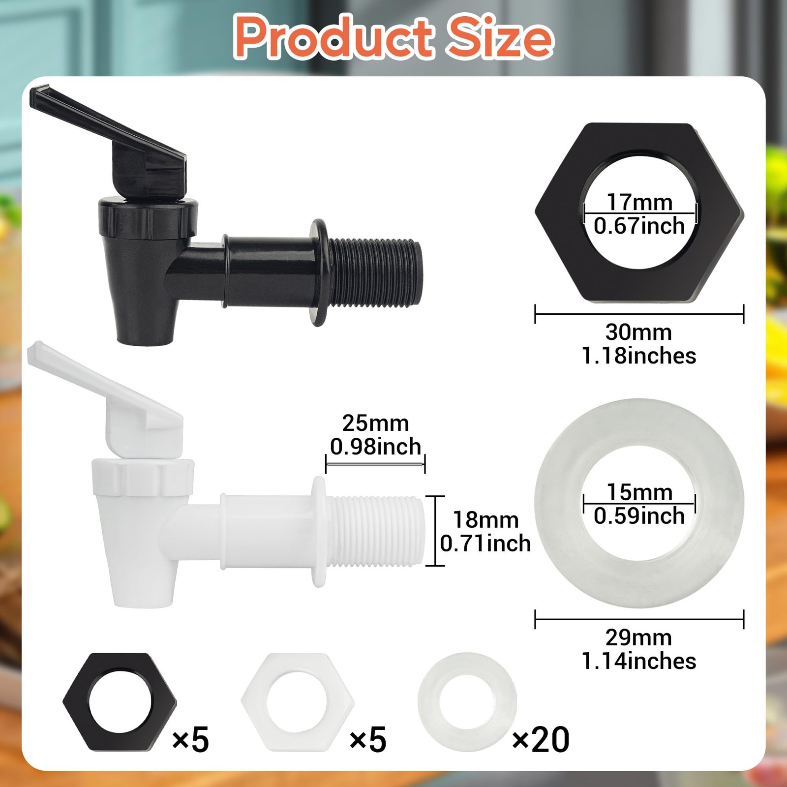10 Sets Replacement Cooler Faucet, Reusable Plastic Spigot for Beverage Dispense
