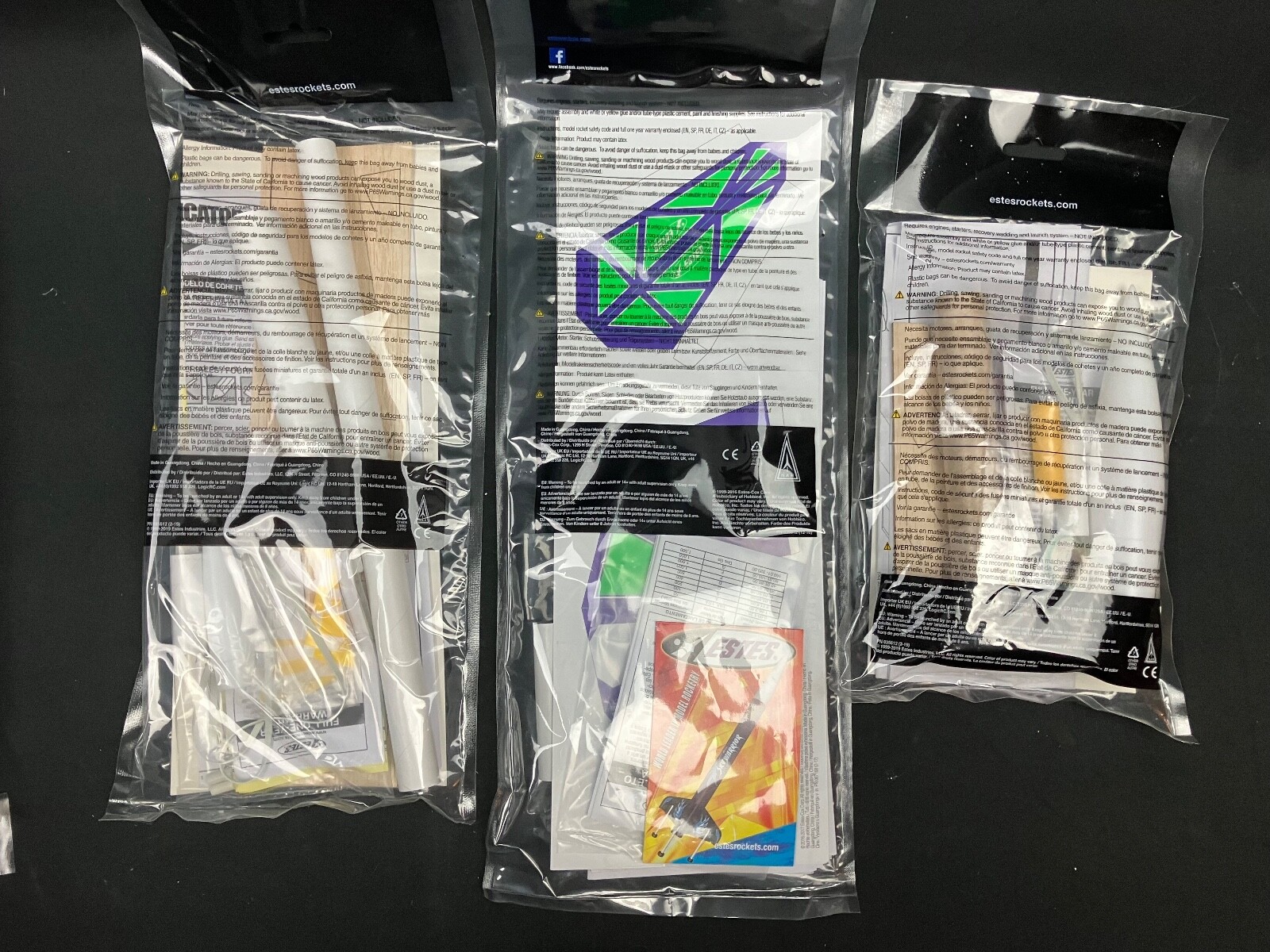 3 Estes Flying Model Rocket Kits: Indicator, Hex-3, Mini-Honest John