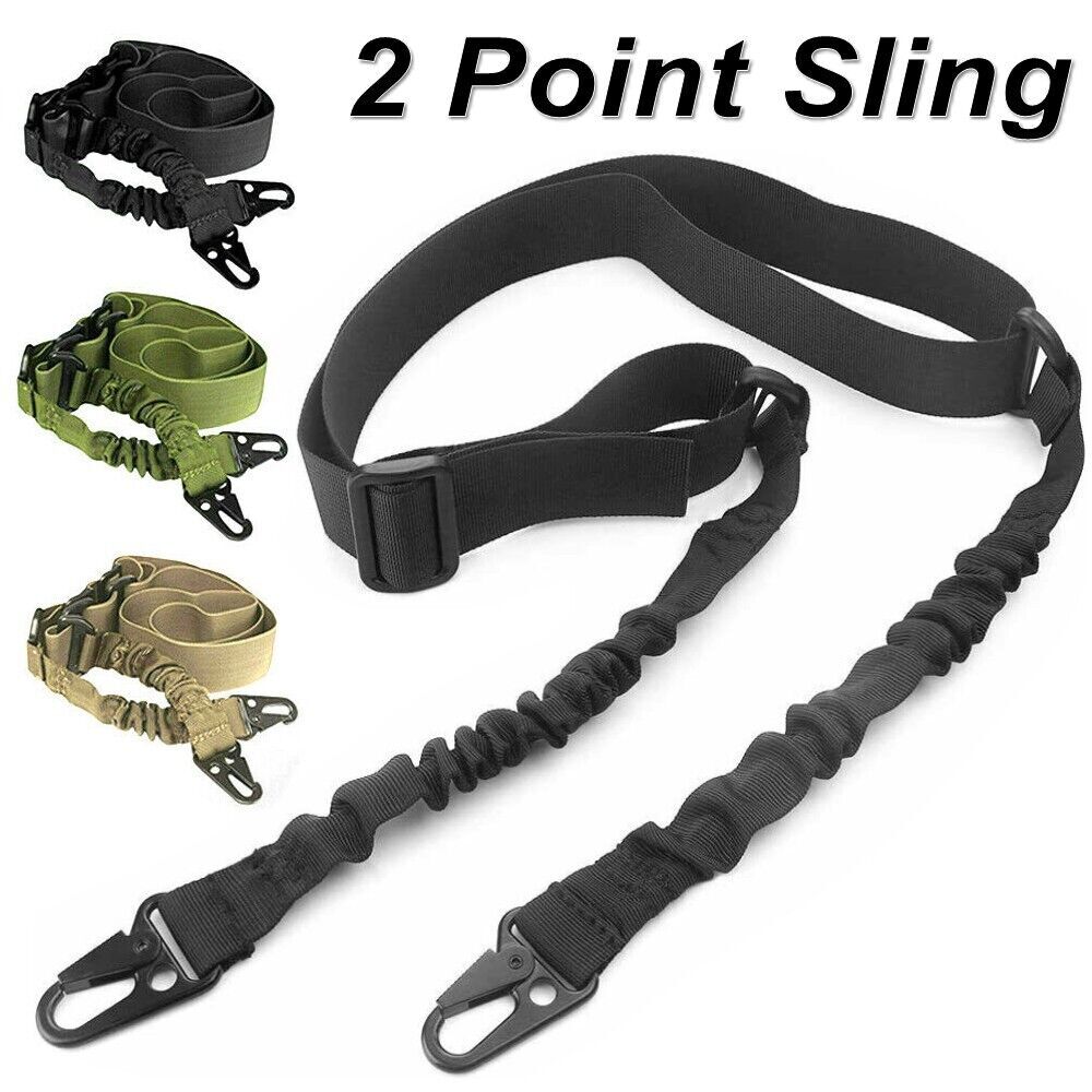 2 Points Extra Long Rifle Sling Traditional Gun Slings Standard with Metal Hook
