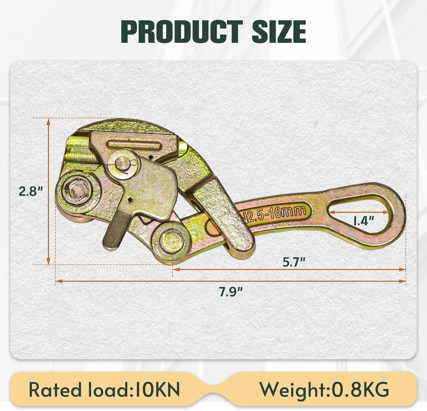 2Pcs Cable Grip Steel Wire Puller 1 Ton, Cable Puller Tool for 2.5-16