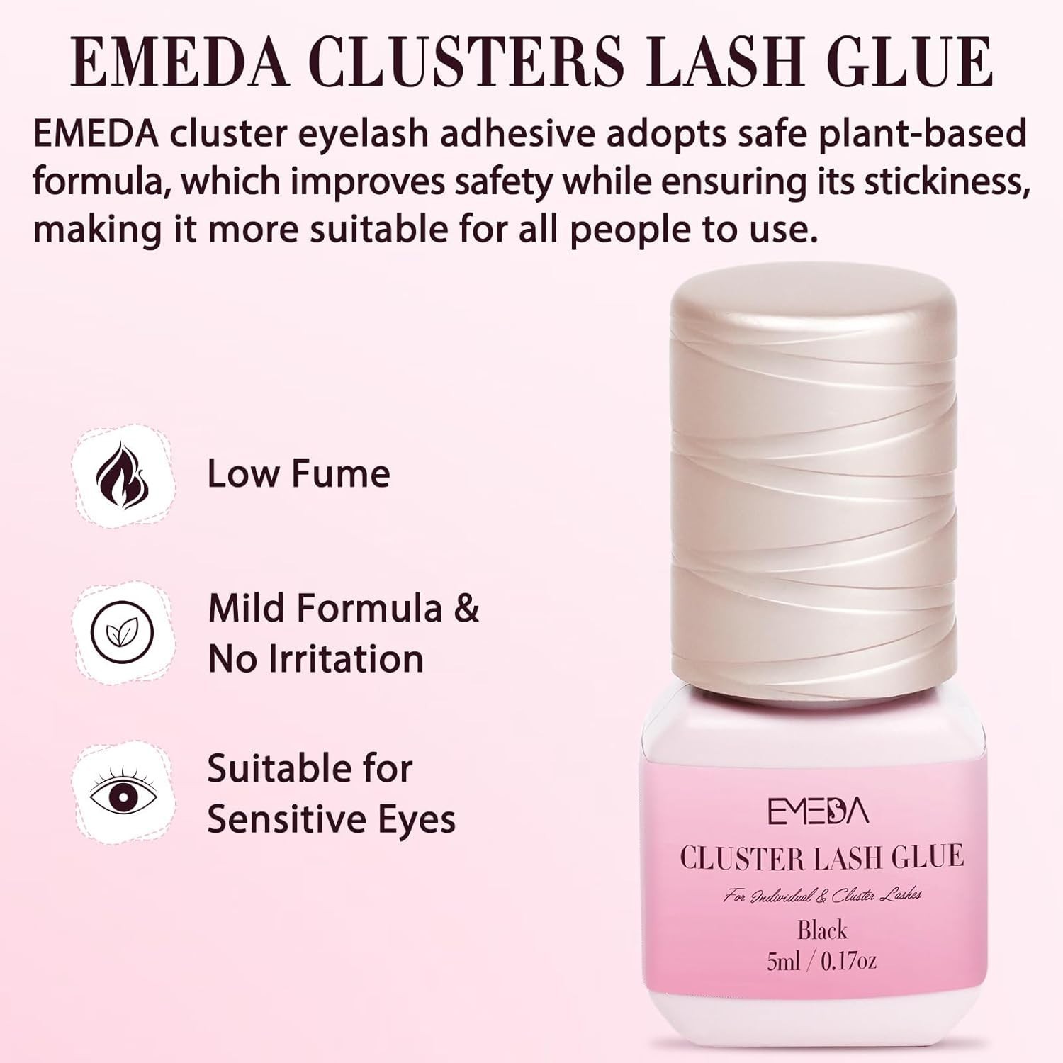 3-Second Drying Waterproof Lash Glue for Sensitive Eyes - Strong Hold & Flexible