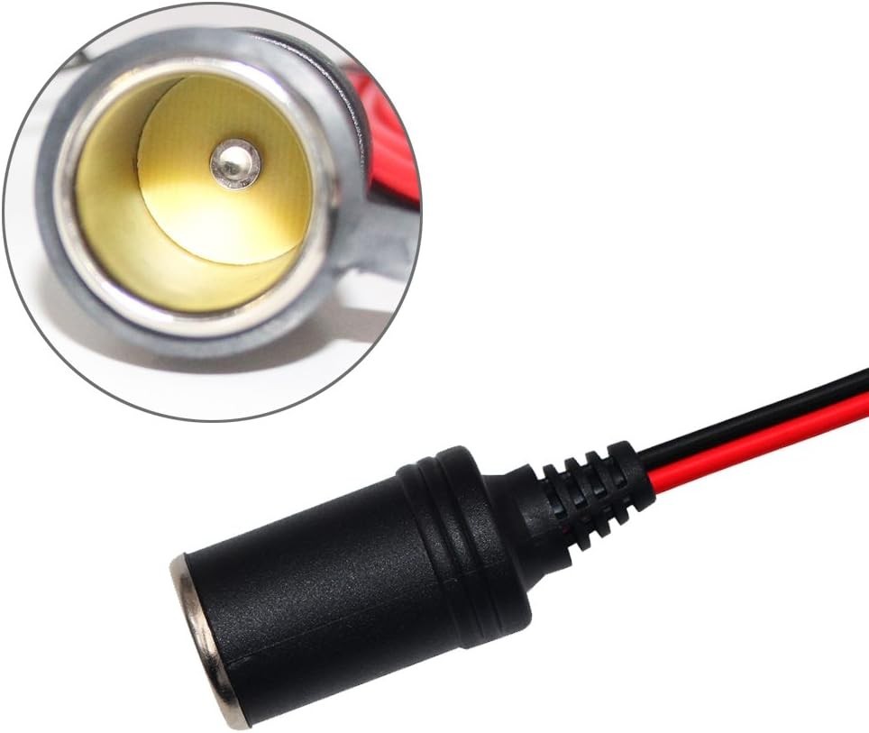 12V 1FT Female Cigarette Lighter Extension Socket Cable - Durable & Easy Install