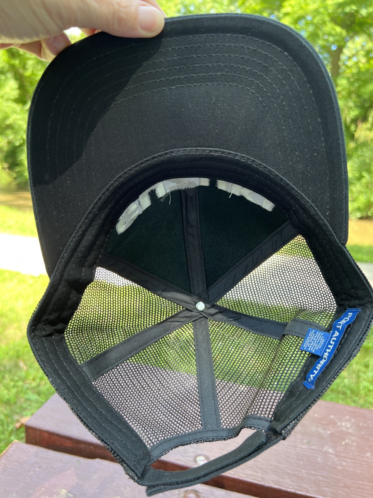 Suzuki Black Mesh Strapback Hat Cap Cotton Hat with Polyester Mesh Adj. EUC