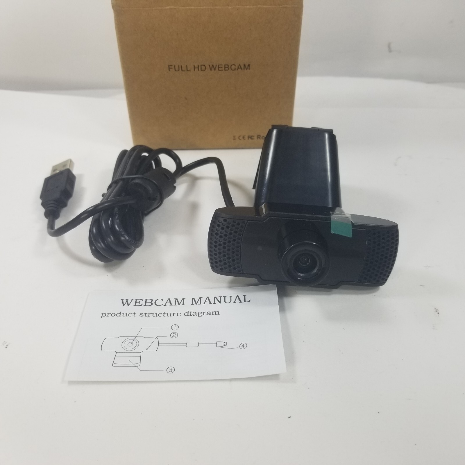 1080P HD Video Webcam Certified for Teams, Zoom, Skype Business USB 2.0 MJPEG