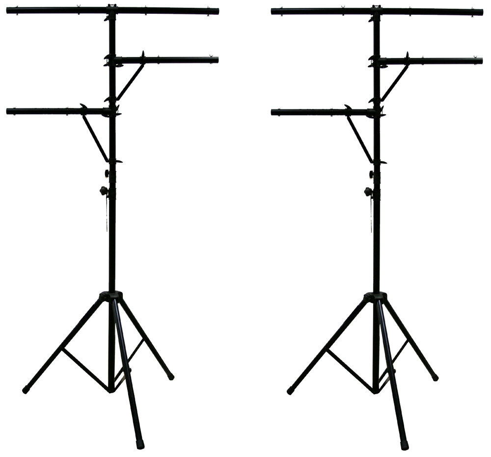 (2) Pro Audio DJ Multi Arm 8 Bolt Lighting 12 Foot Tripod Light Stand Package
