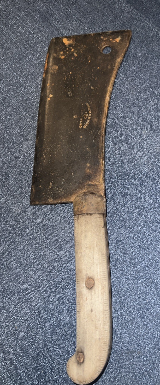 Vintage Arthur G. Koch Kansas City, Missouri 8” Meat Cleaver/ Knife Wooden