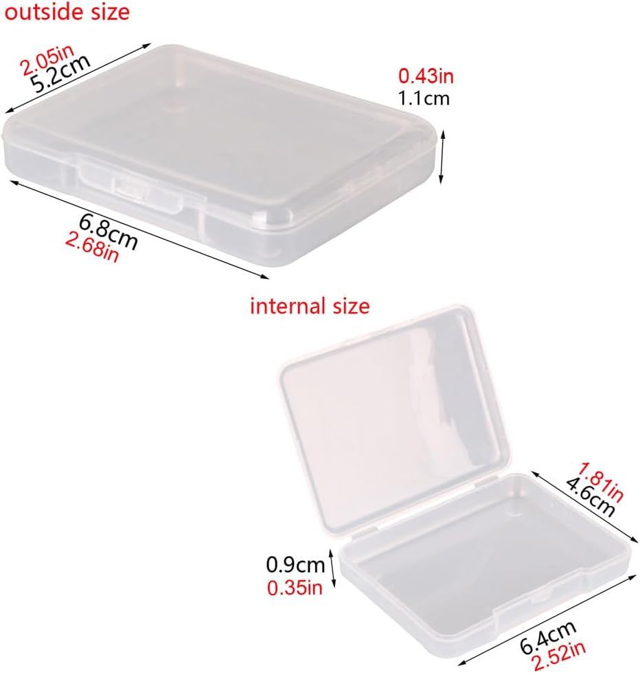 8 Pieces Mixed Sizes Rectangular Empty Mini Clear Plastic Organizer Storage Box
