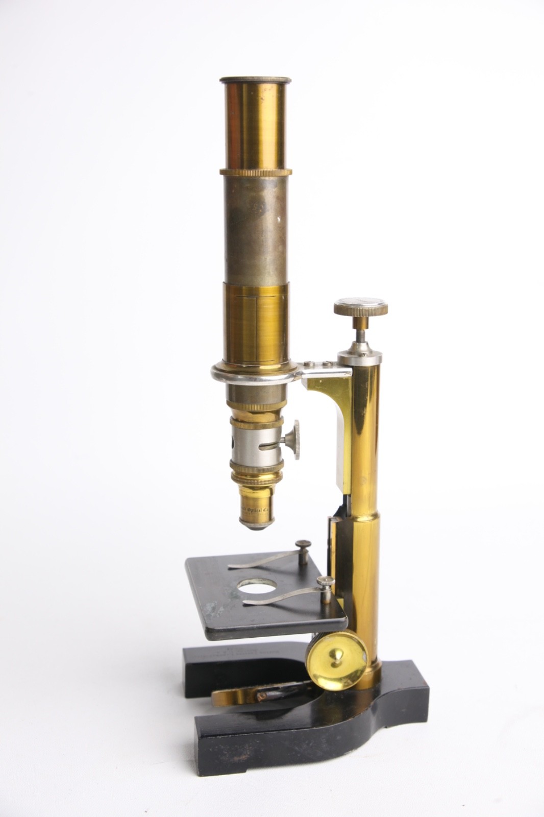 Bausch & Lomb Brass Continental Microscope Model AB 1890s READ
