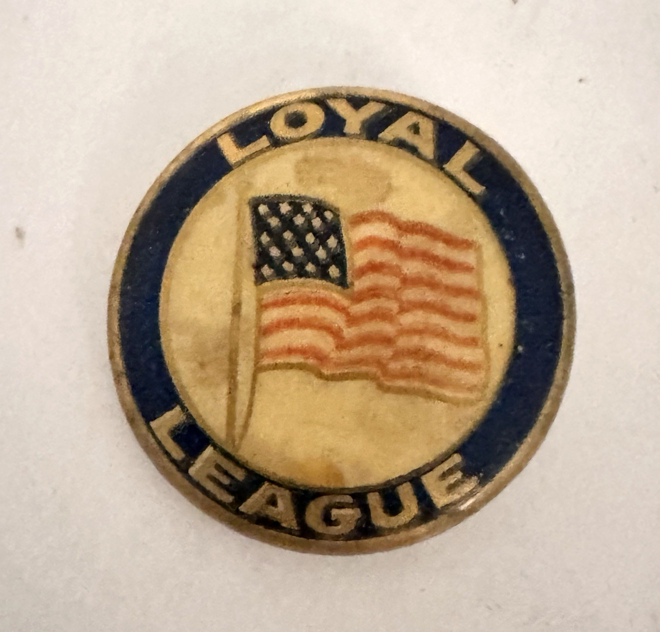 1920'sLOYAL LEAGUE Daughters of the Revolution 3/4" Celluloid Pinback Button Pin