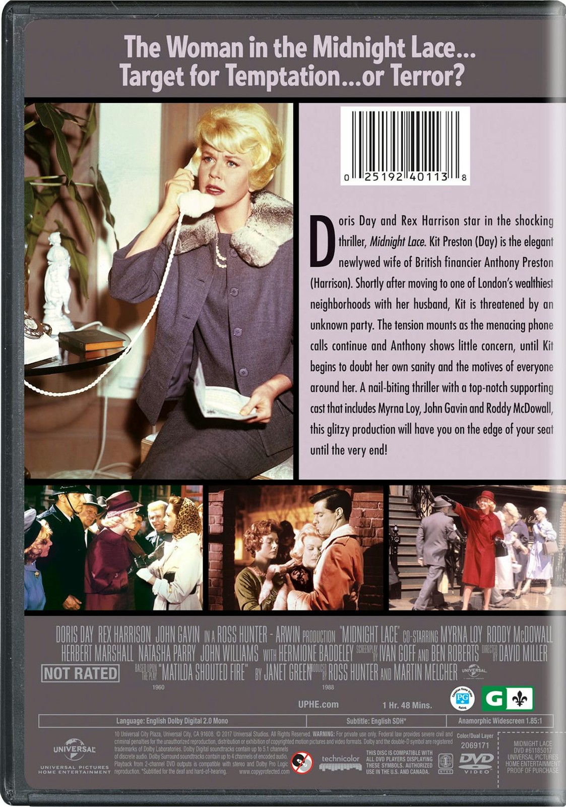 Midnight Lace DVD Doris Day NEW