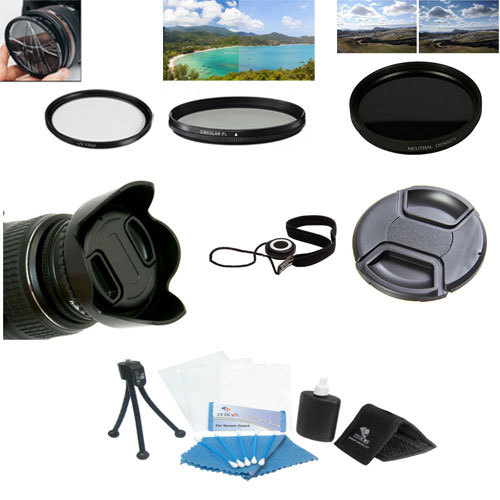 55mm Filter KIT UV CPL ND Hood For Panasonic DMC-FZ80 FZ82 FZ70  Camera Lens Cap