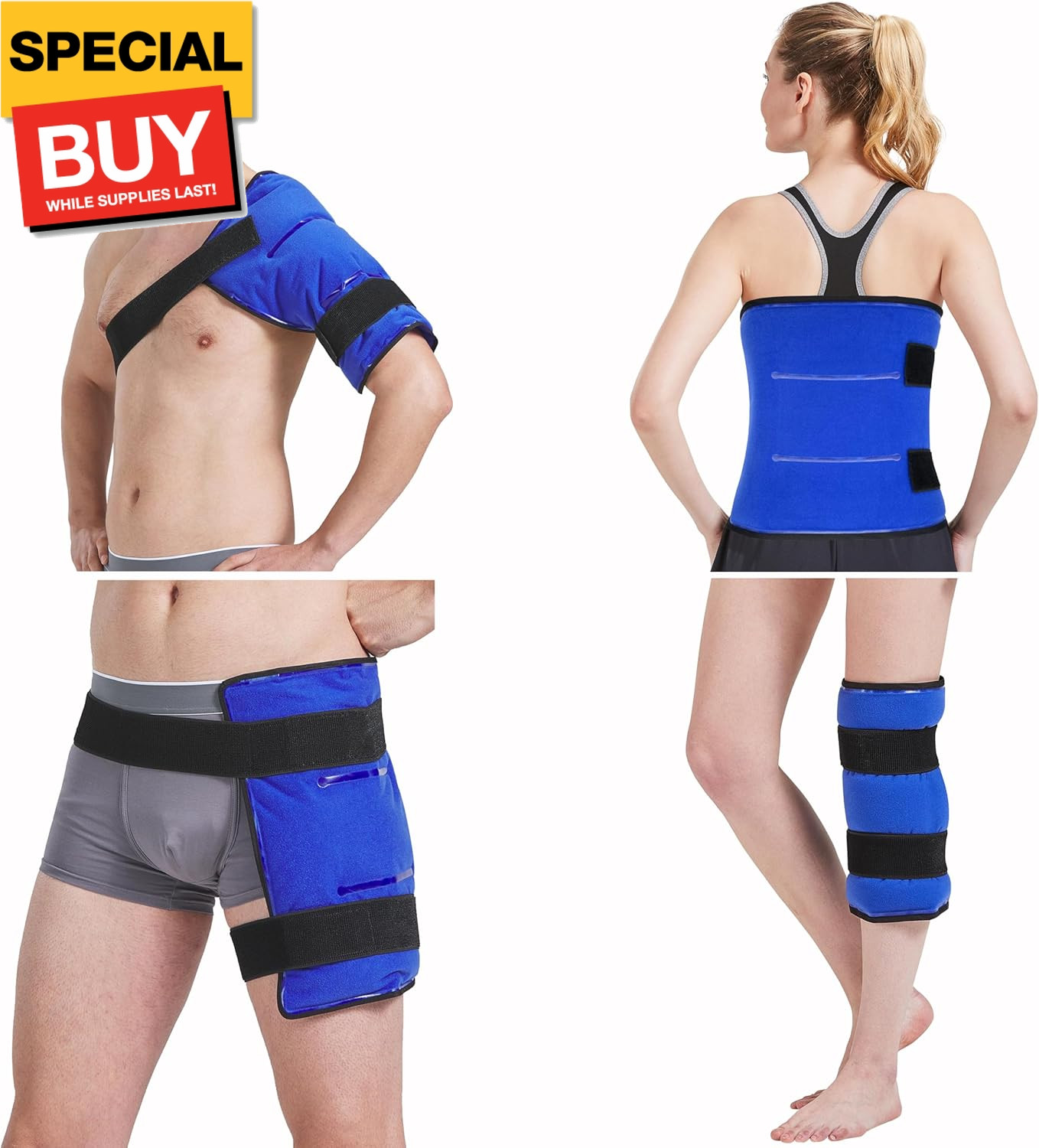 Extra Large Gel Ice Pack for Injuries Reusable Flexible Hot Cold Therapy Compres