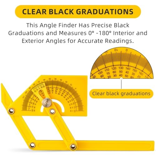 2 Pcs Protractor Angle Finders, Adjustable Protractors 0°-180° with Locking
