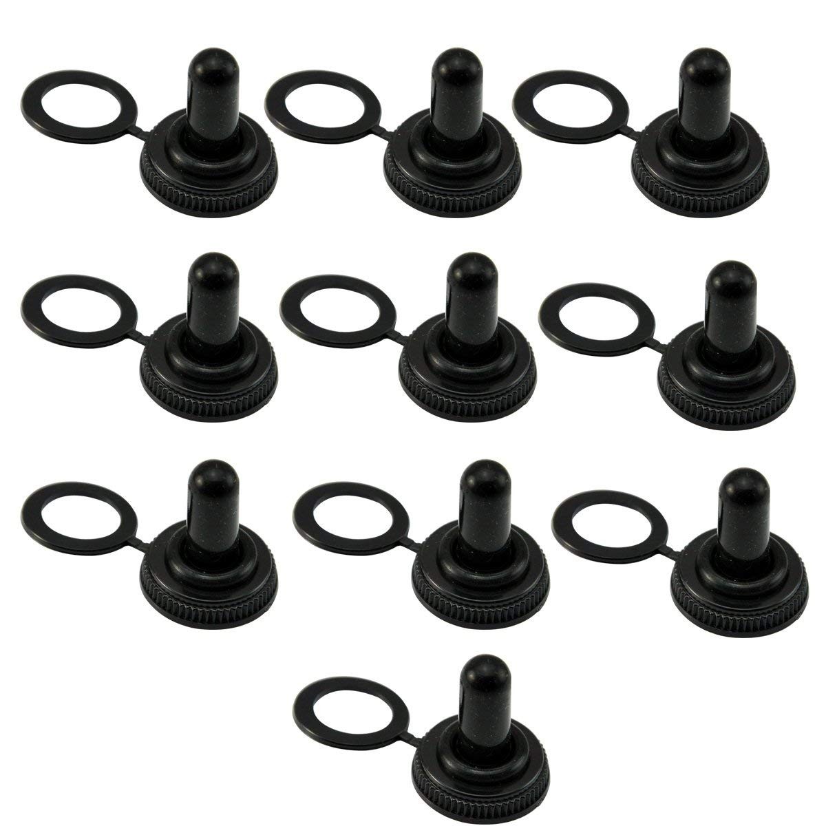 10x 11mm 7/16" Rubber Toggle Switch Boot Weatherproof Cover