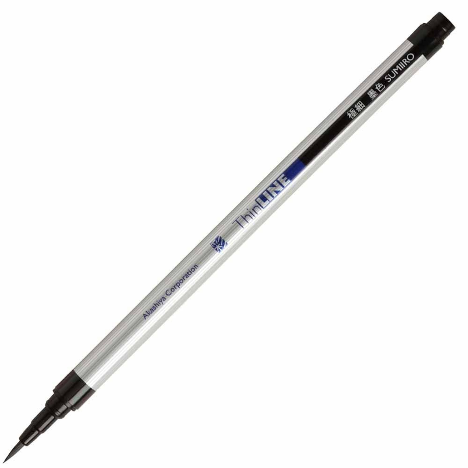 Akashiya Fude Brush Pen Sai Thin Line, Charcoal Gray (TL300-01) Ink Color