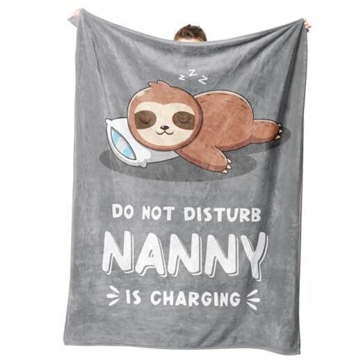 Nanny Gifts for Christmas, Nanny is Charging Blanket, Christmas Birthday Gifts