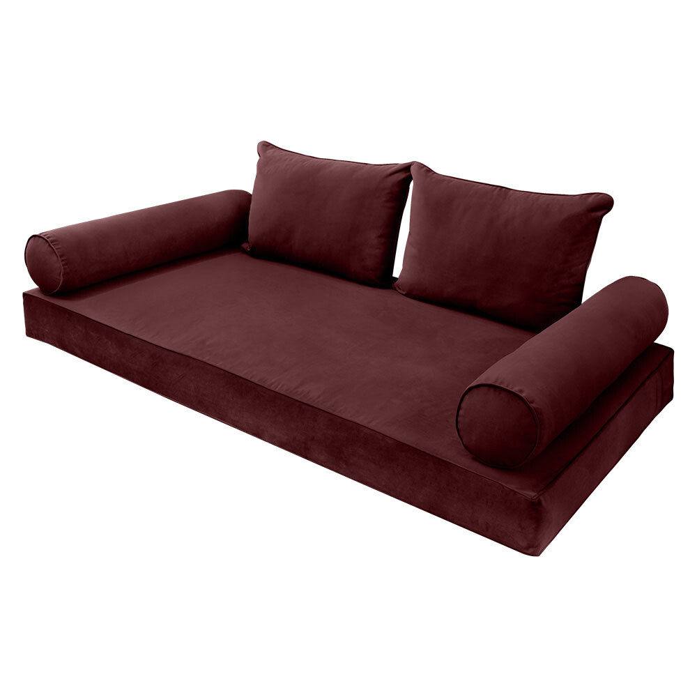 |SLIPCOVER ONLY| S.V4 Velvet Indoor Daybed Mattress Pillow Pipe Trim Full AD368