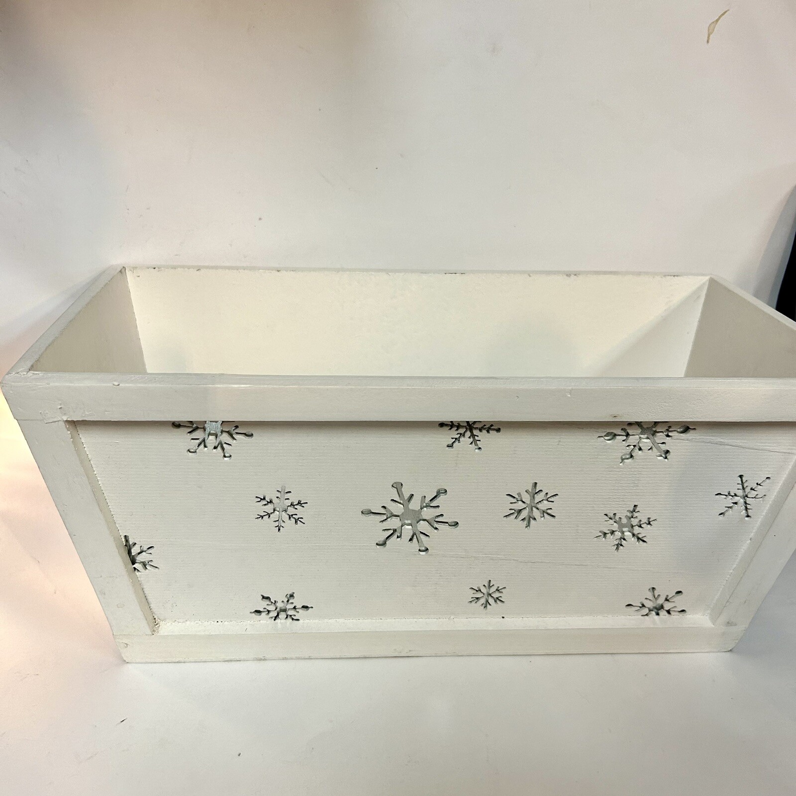 Snowflake White Planter/Gift Basket/ Home Decor- Multiple available