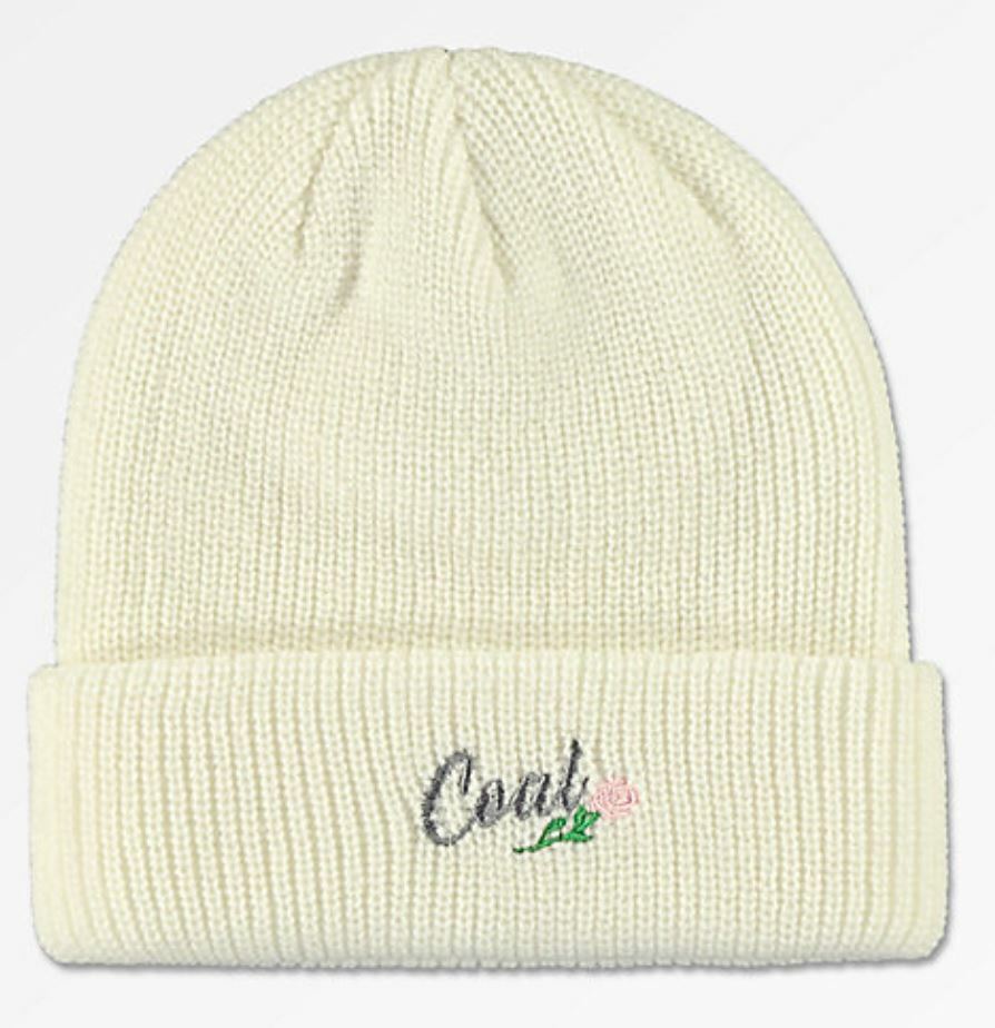 Coal Headwear THE ROSITA Womens Ribbed Knit Cuffed Beanie White NEW