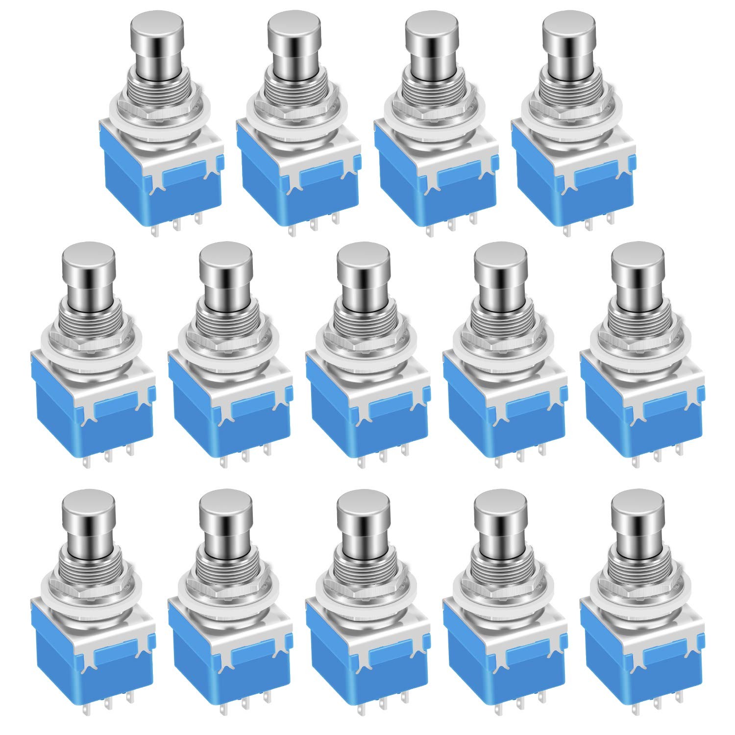 14pcs 3PDT Guitar Effect Pedals Latching Push Button Foot Switch True Bypass