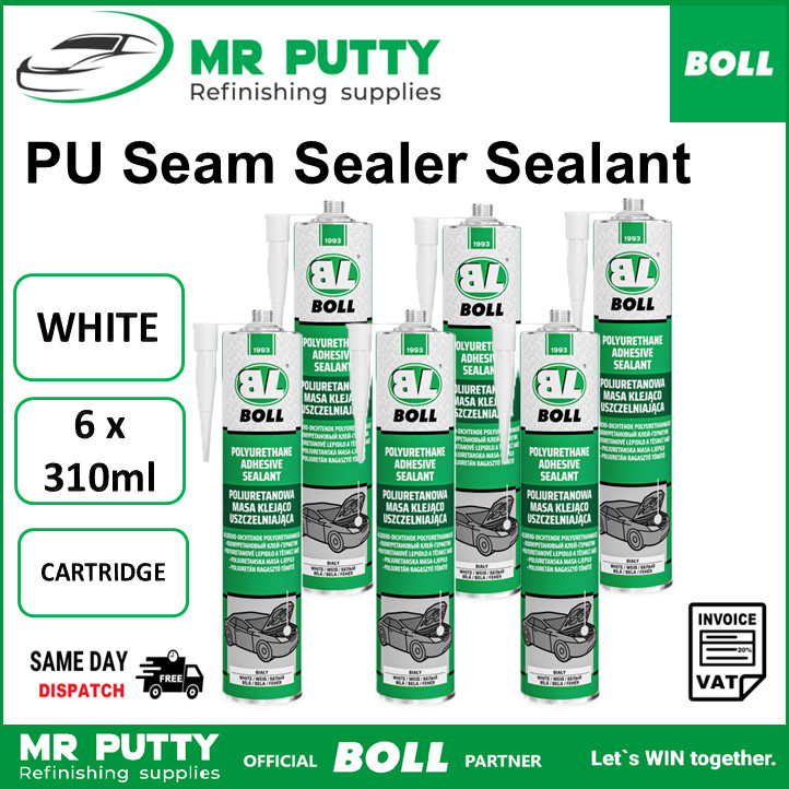 PU Seam Sealer Cartridge 6 x 310 ml Car Body Bond Metal WHITE
