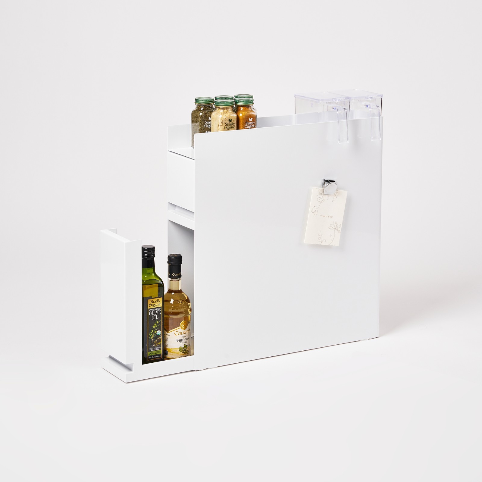 Yamazaki Home TOWER Two-Tier Sliding Drawer Seasoning Space Saving Rack - Steel