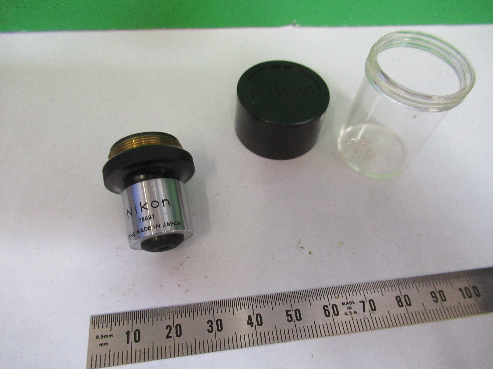 NIKON JAPAN OBJECTIVE  4X LENS OPTICS MICROSCOPE PART AS PICTURED &G2-A-101