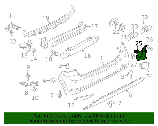 Genuine Blind Spot Detection System Warning Sensor Bracket 5G6-907-455-A