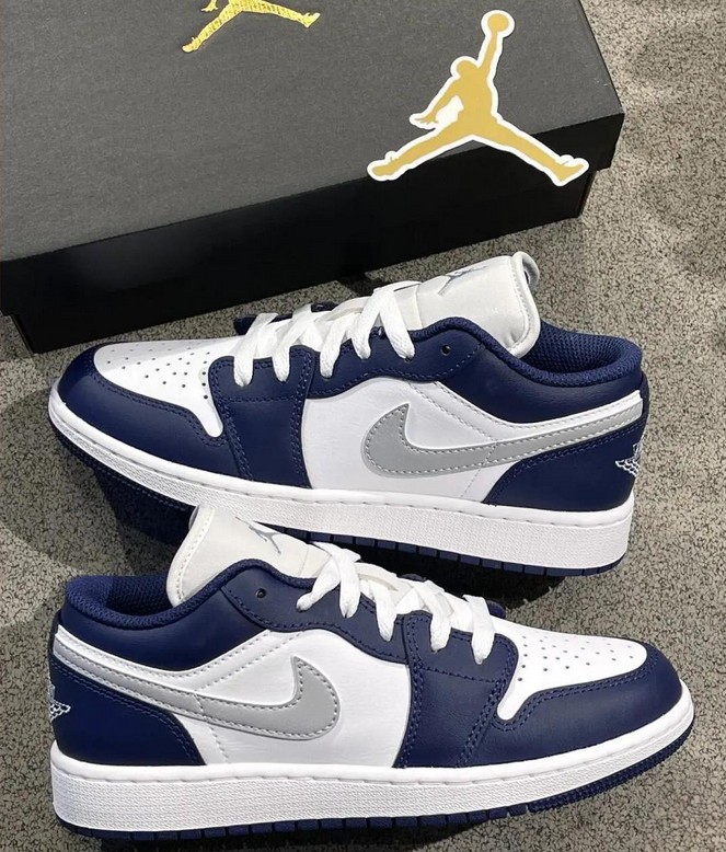 Jordan 1 Low "White/Blue" Men's Retro Sneakers-AJ1 Low OG Style