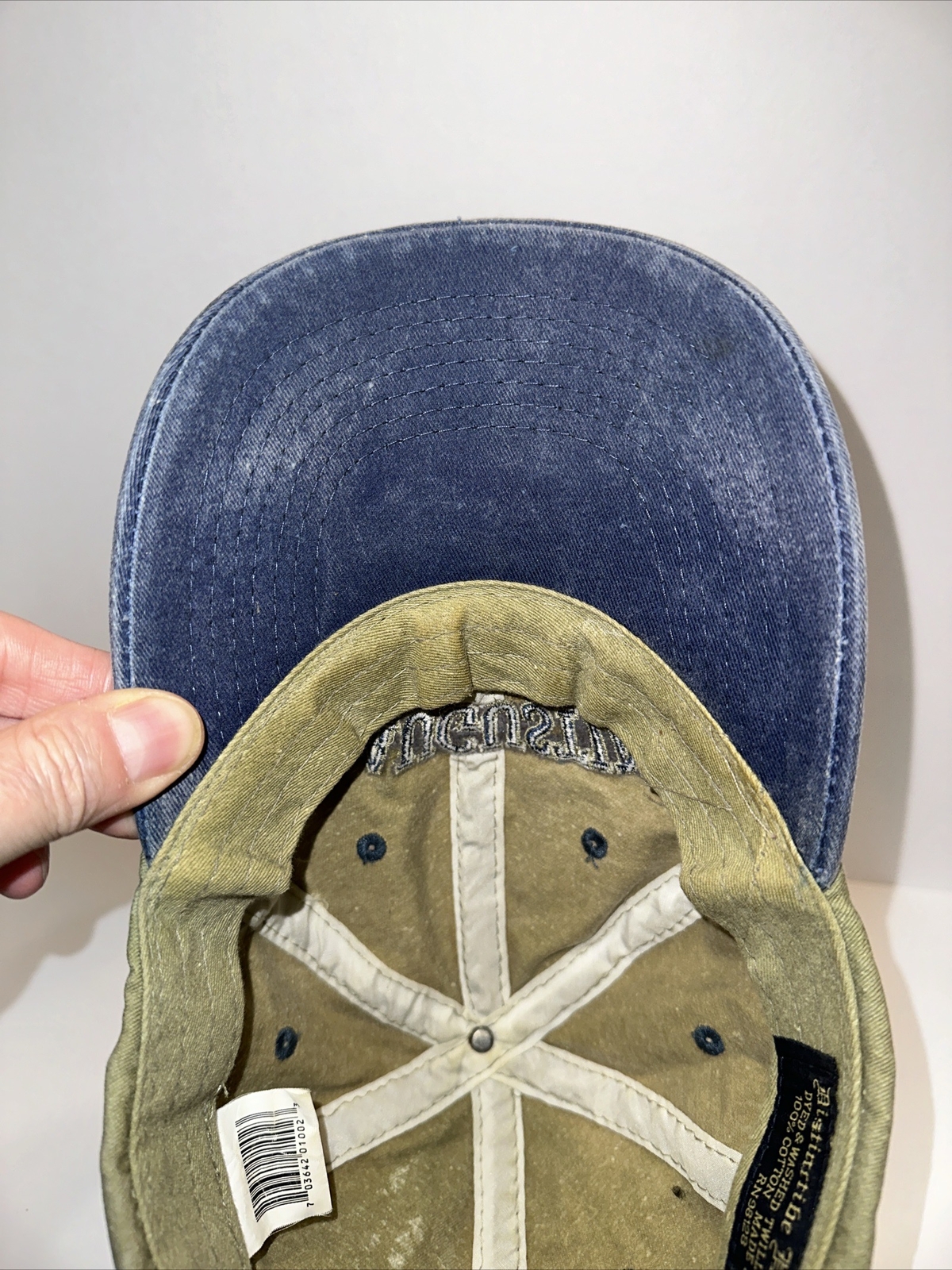 St. Augustine Est 1565 Green Hat Cap with Denim Blue Bill Hook Loop