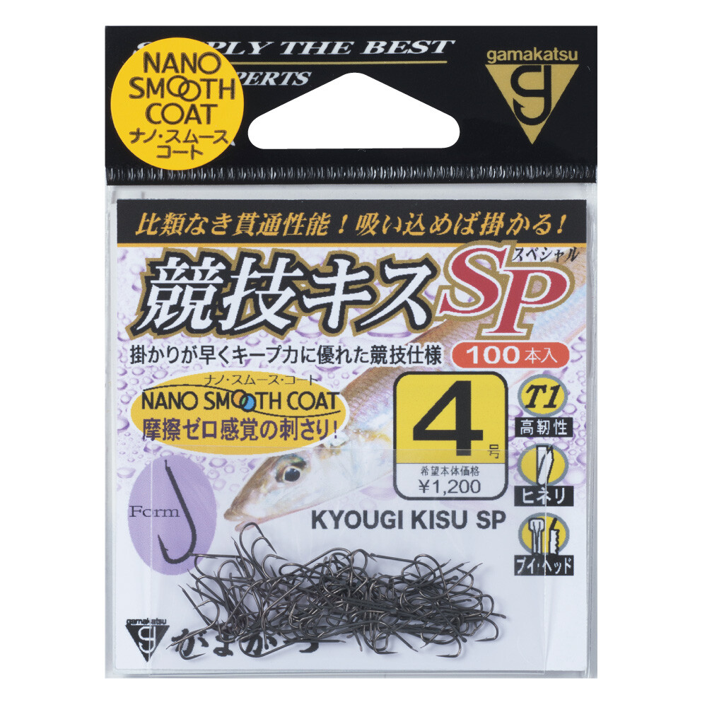** Gamakatsu T1  Kyogi Kisu SP Nano Smooth Coat Bait Hook 100pcs size Variations