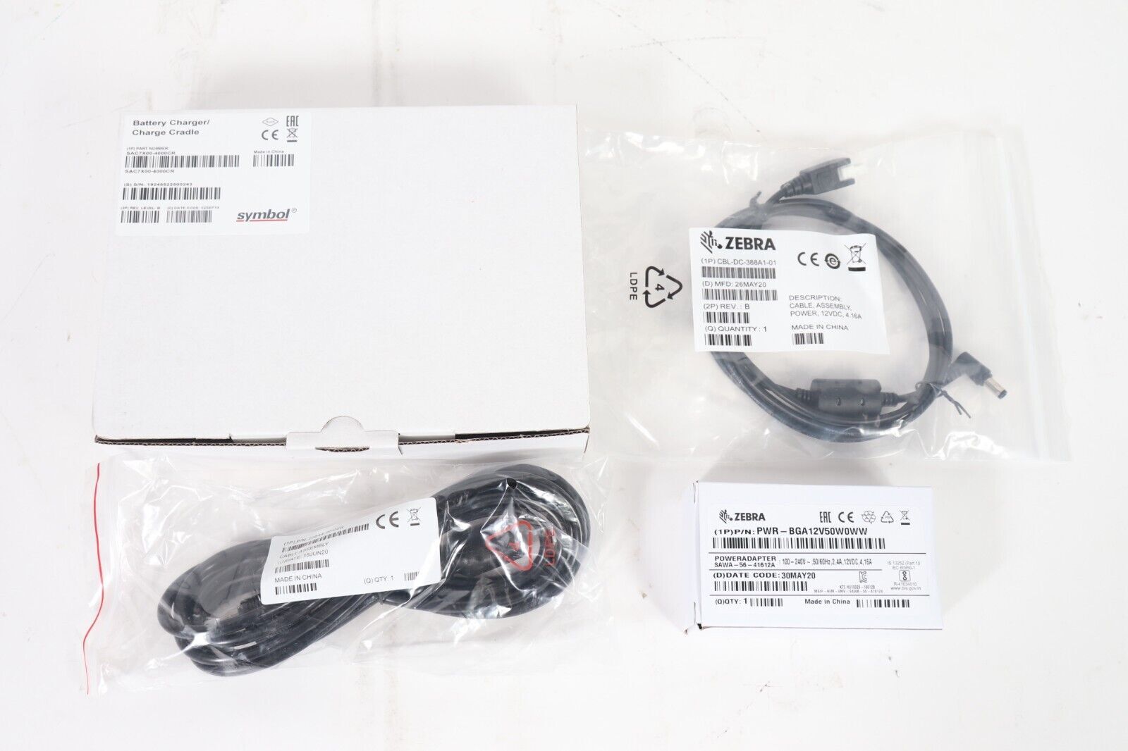 Symbol SAC7X00-4000CR 4 Slot Battery Charger for MC70 MC75 MC3100 with Adapter