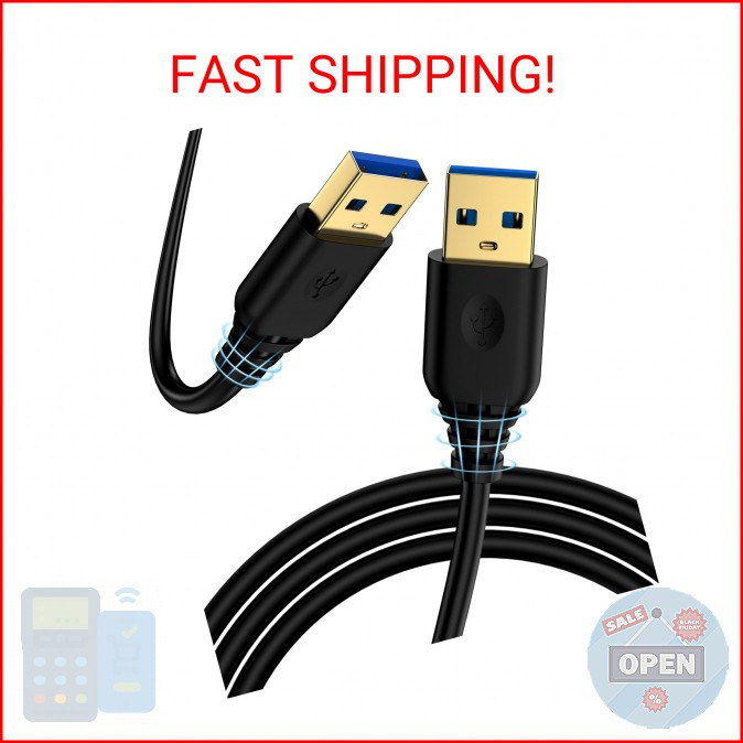 USB A to USB A Cable 6FT, USB 3.0 Type A to A Male Cable Double Sided USB Cord f