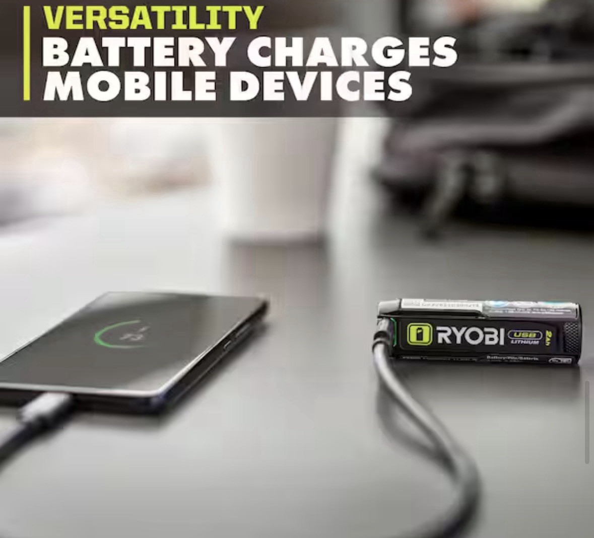 Ryobi USB Lithium LED Pivoting Laser Flashlight Kit NEW + extra battery!