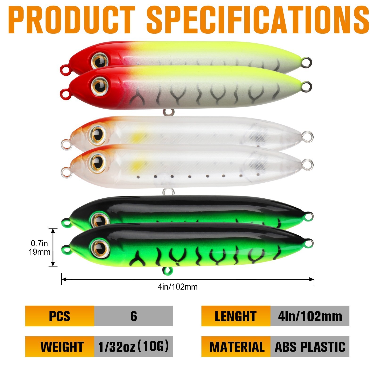 Dovesun 6PCS Catfish Rattling Float - Fishing Tackle Accessory for Catfishing