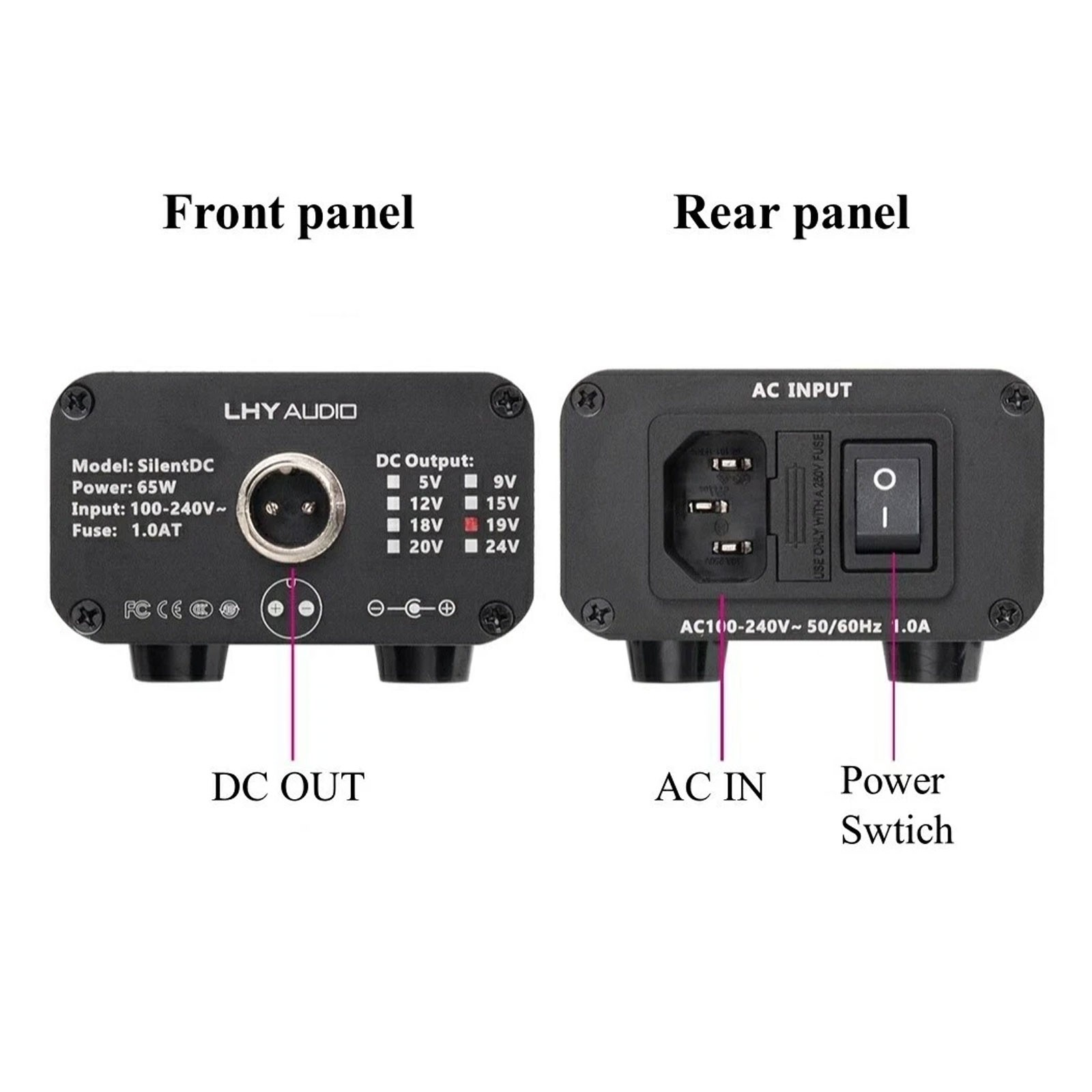 For LHY Audio HiFi Regulat Power Supply Low Noise DC5/12/15/18/19/20/24V Adapter