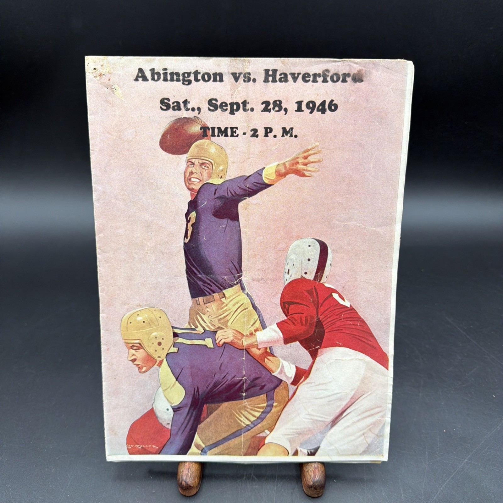 Vtg Sept 28, 1946 Abington Vs Haverford High School Football Program