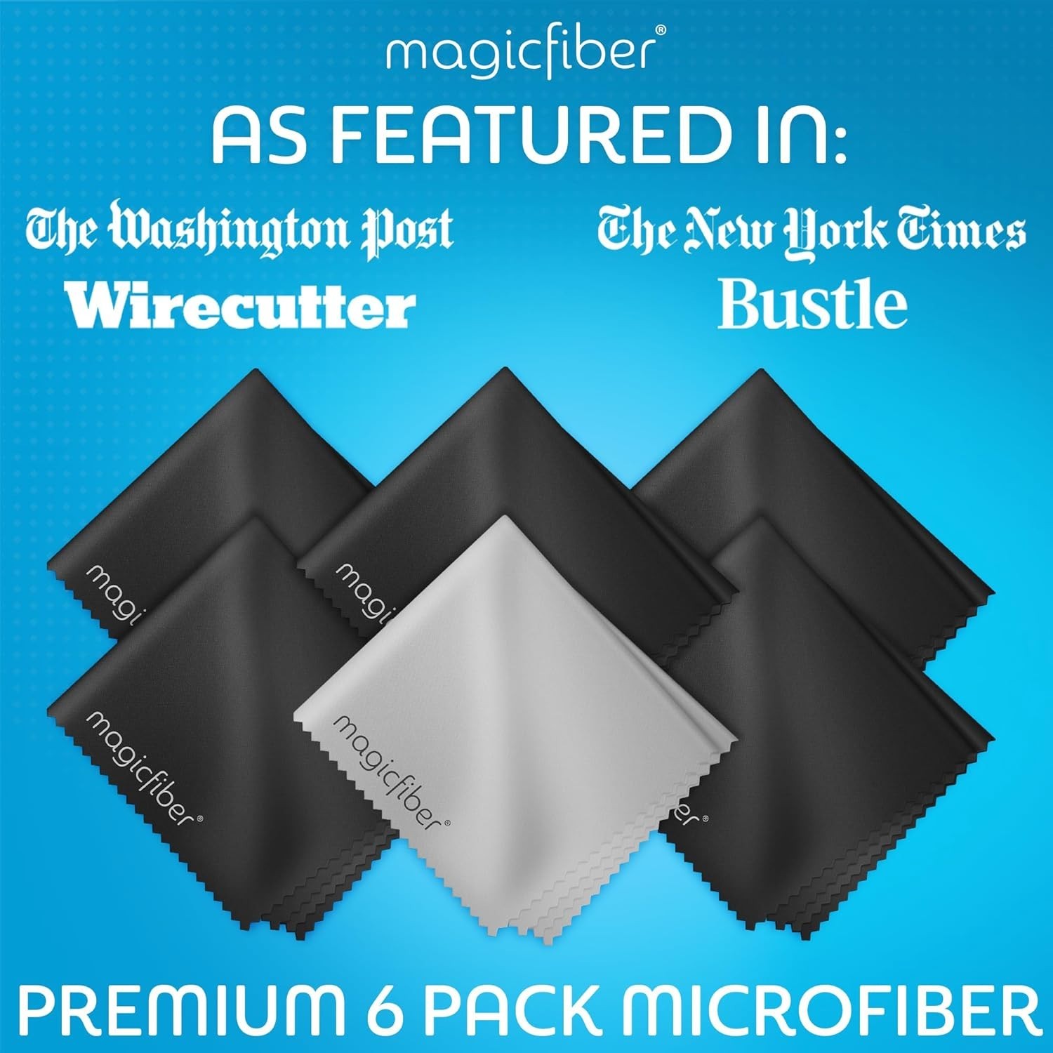 Versatile 6-Pack Microfiber Cloth - Perfect for Lenses, Screens & Every Surface
