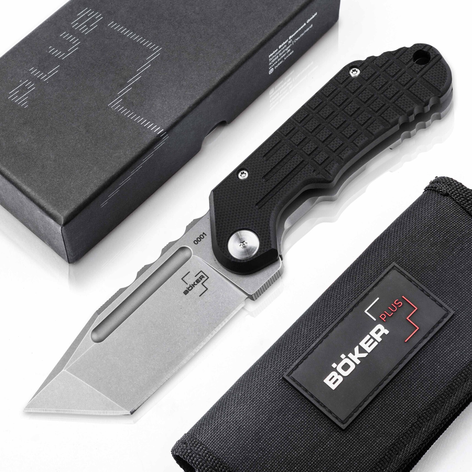 BOKER PLUS Dvalin Folder Tanto Folding Knife 2.8" Blade D2 G10 Midgards 01BO549
