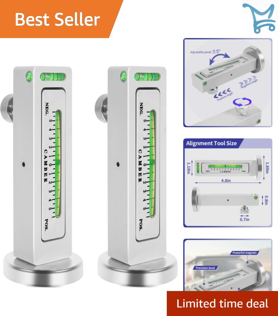 2 Pack Magnetic Camber Caster Gauge Tool Auto Truck RV Tire Alignment