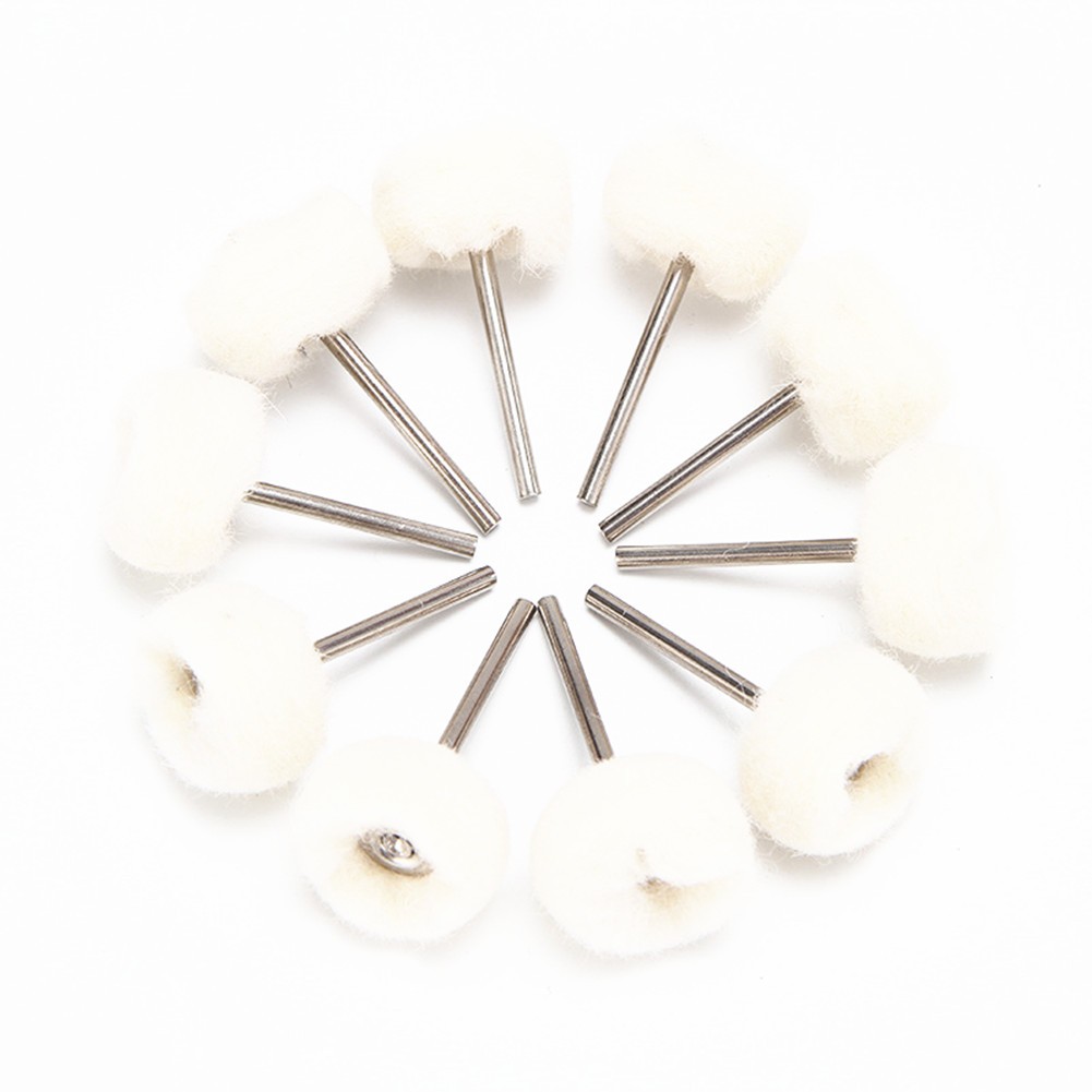 10Pcs Fine Wool 1/8" Shank Soft Polishing Brush Buffing Wheel Rotary Tool aa