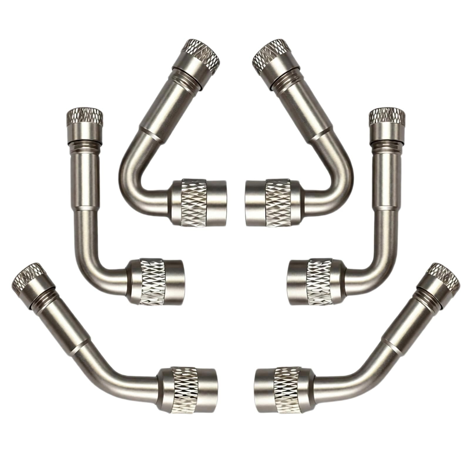 6Pcs Metal Valve Stem Extensions, 45 Degree 90 Degree 135 Degree Schrader Tir...