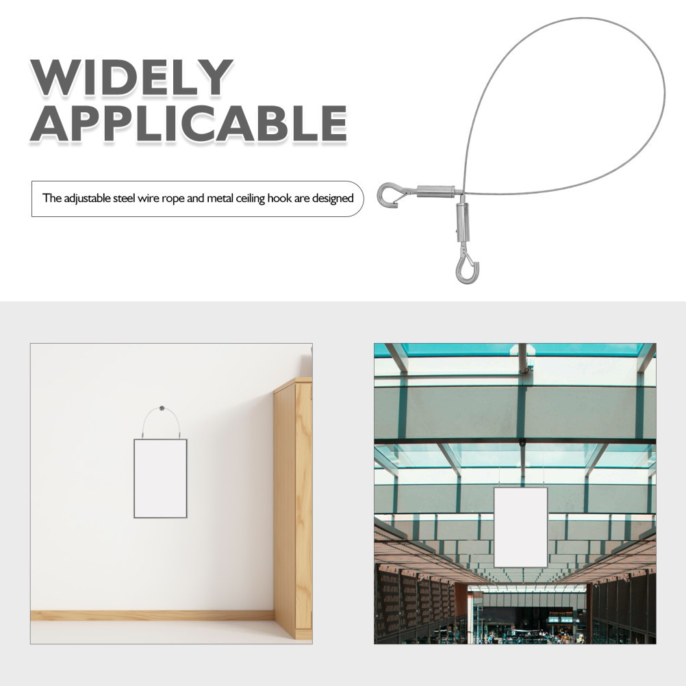 2 Pcs Hanging Chart Wire Hook Ceiling Hangers for Decoration Lights