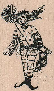Whimsical Jester 2 x 3 1/4" Rubber Stamp, Jester Stamp