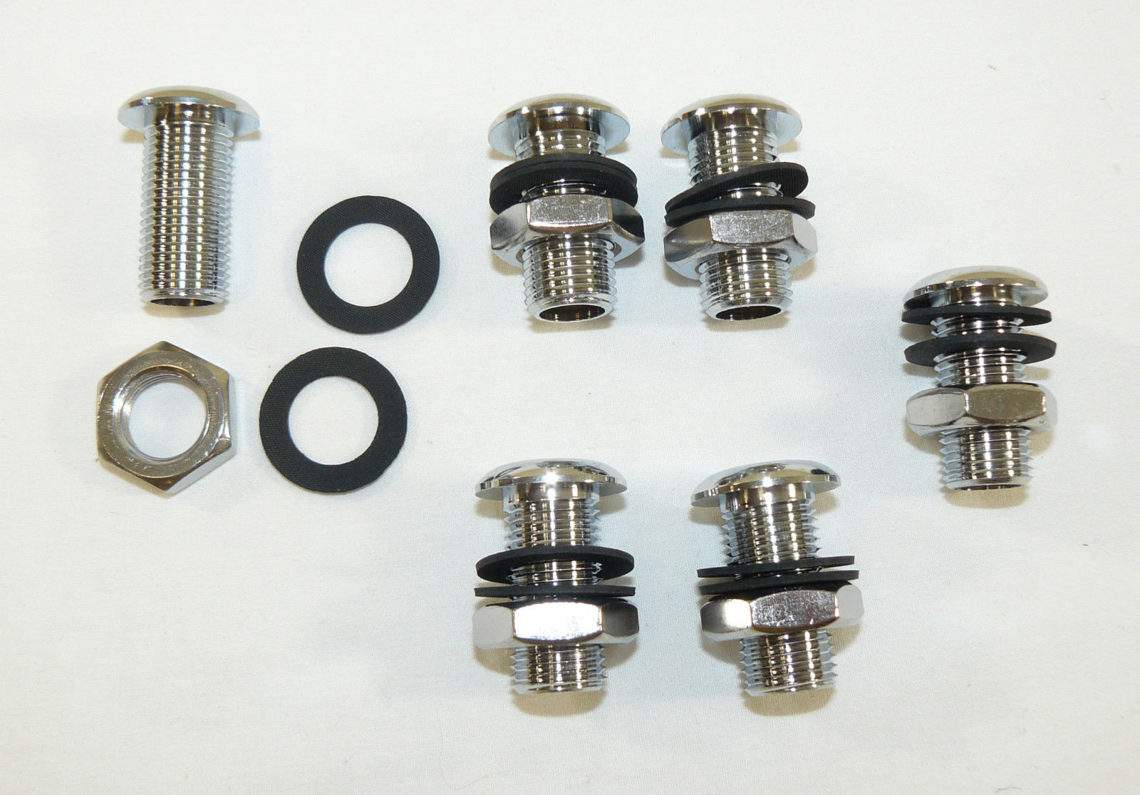 6 NEW 1/2" Chrome Air Vent & 2 Gaskets 1 1/8" long 30 ply Shell up to 3/4" Thick
