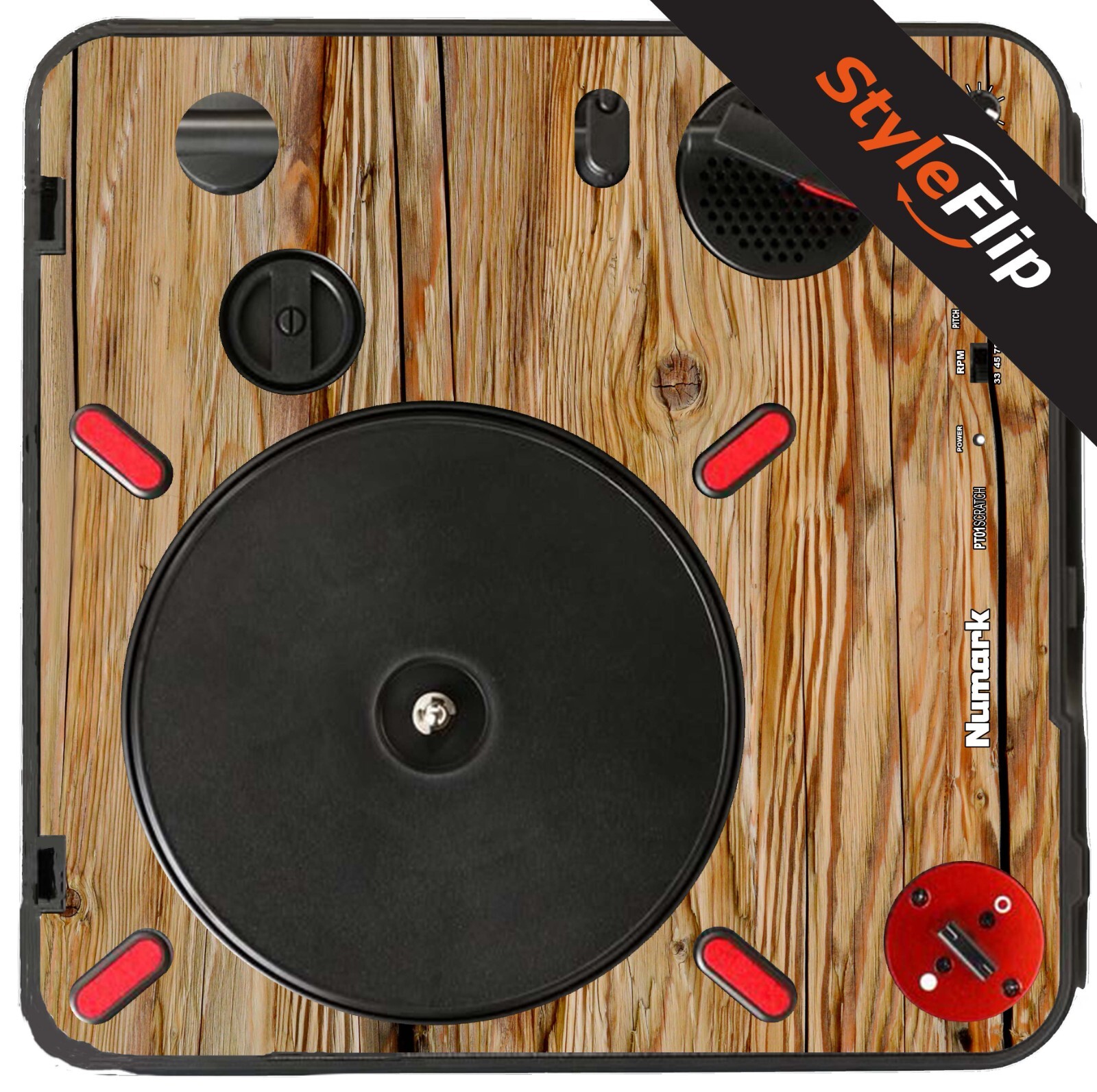 Numark PT 01 Scratch Skin | Wood 4 | Protective Decal | StyleFlip Skins