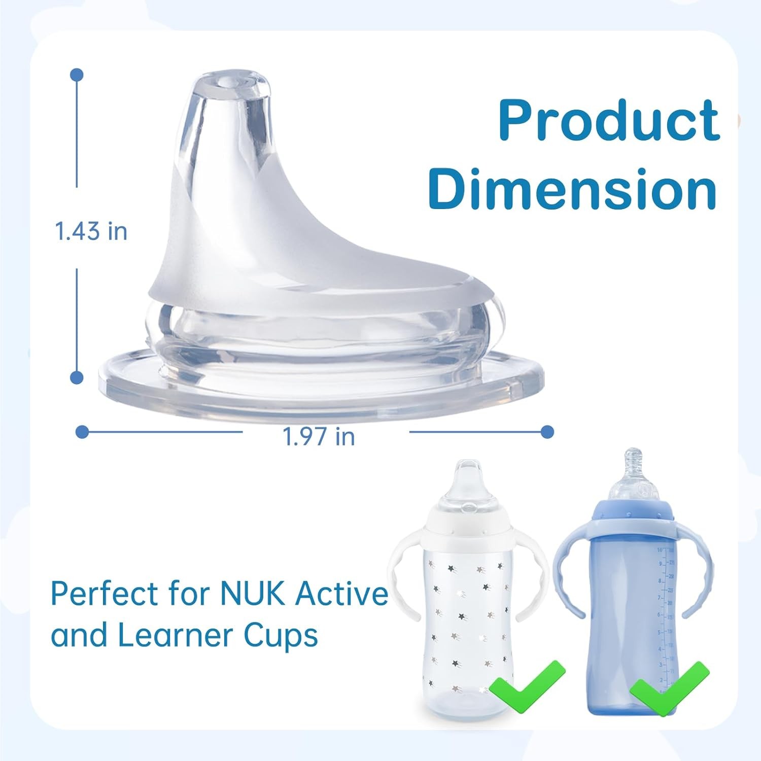 8Pack Replacement Silicone Spout Compatible with NUK, Soft Spout Replacement ...