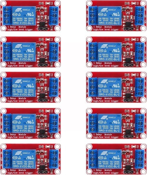 10pcs DC 5V 1 Channel Relay Module Switch Board Optocoupler Is Color: 5V-10pcs