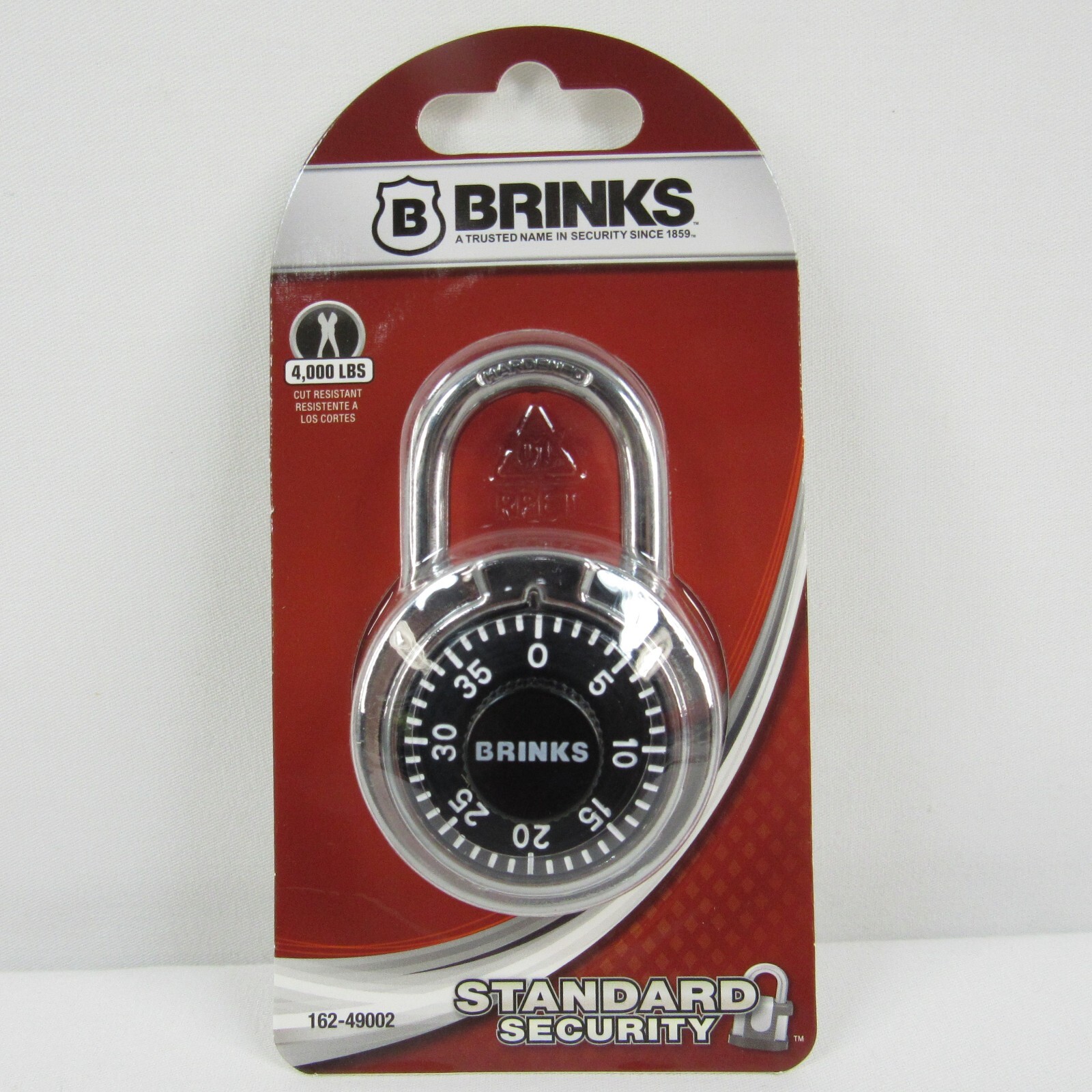 Brinks Padlock Standard Security 3 Dial Combination Lock  #162-49002